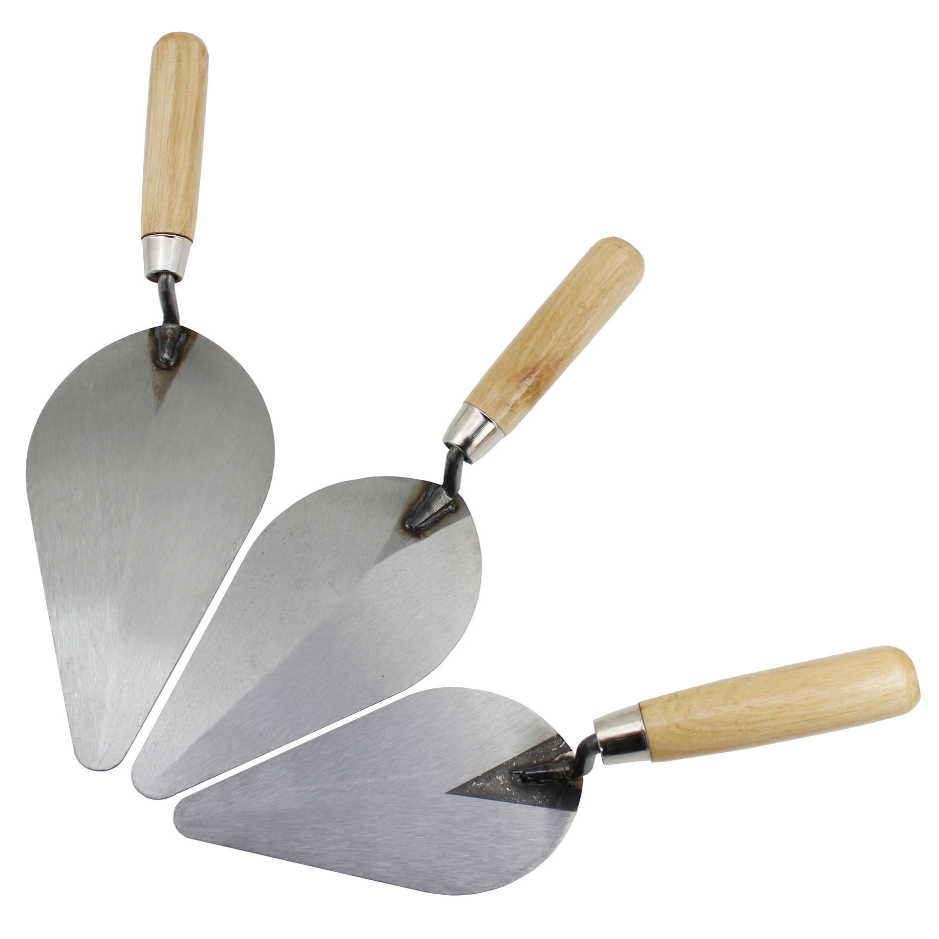 Factory Direct Sales Trowel round Head Tile Cutter Tile Tool Oval Plastering Trowel Pointed Wooden Handle Bricklaying Trowel
