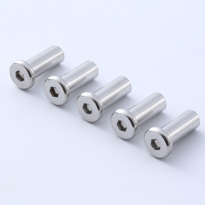 Flat Head Semi-Hollow Aluminum Rivet Hexagon Socket Flat Head Hollow Rivet a Large Number of Spot 304 Stainless Steel Hollow Rivets
