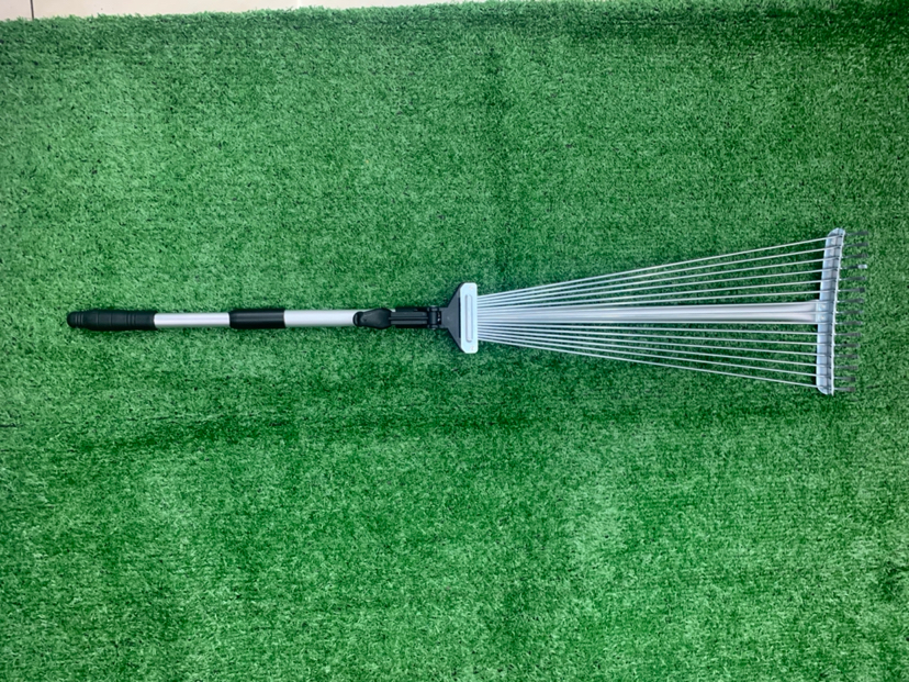 Gardening Tools Two Segments Scaling Aluminum Rake 15 Tooth Rake Grass Harrow