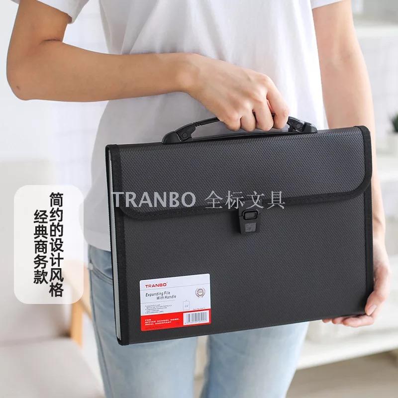 Full standard TRANBO A4 portable organ bag student paper folder file bag 13 boxes notes folder packets