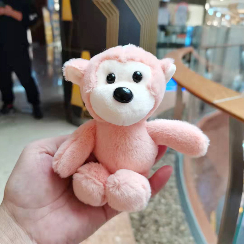 Cartoon Little Monkey Doll Keychain Cute Doll Puppet Schoolbag Pendant Crane Machines Doll Gift Plush Toy
