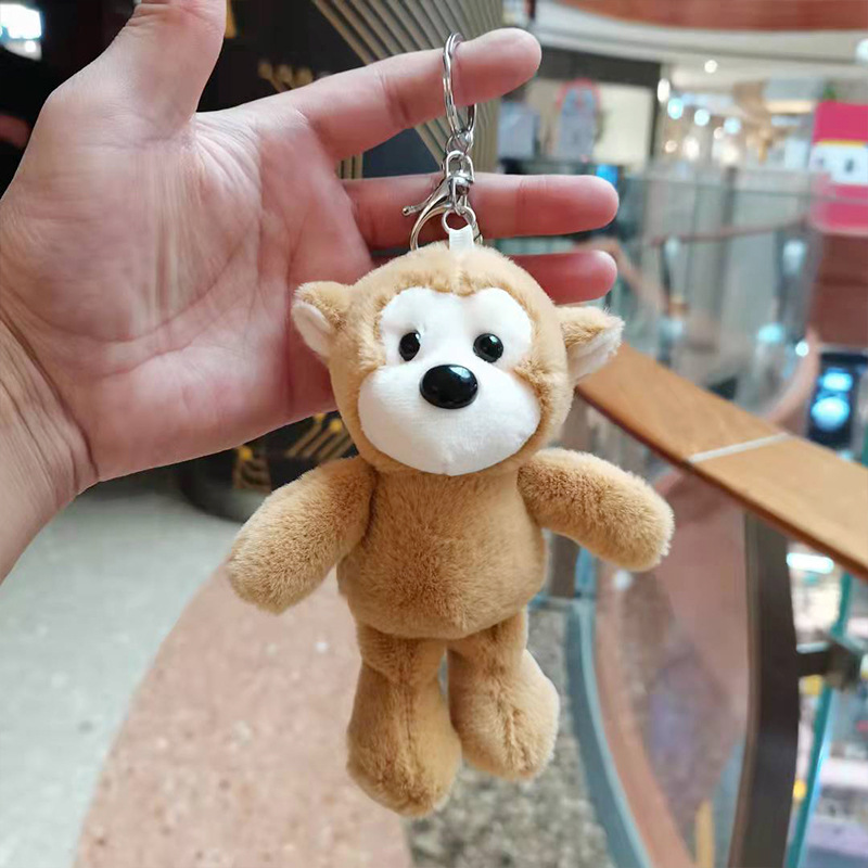 Cartoon Little Monkey Doll Keychain Cute Doll Puppet Schoolbag Pendant Crane Machines Doll Gift Plush Toy