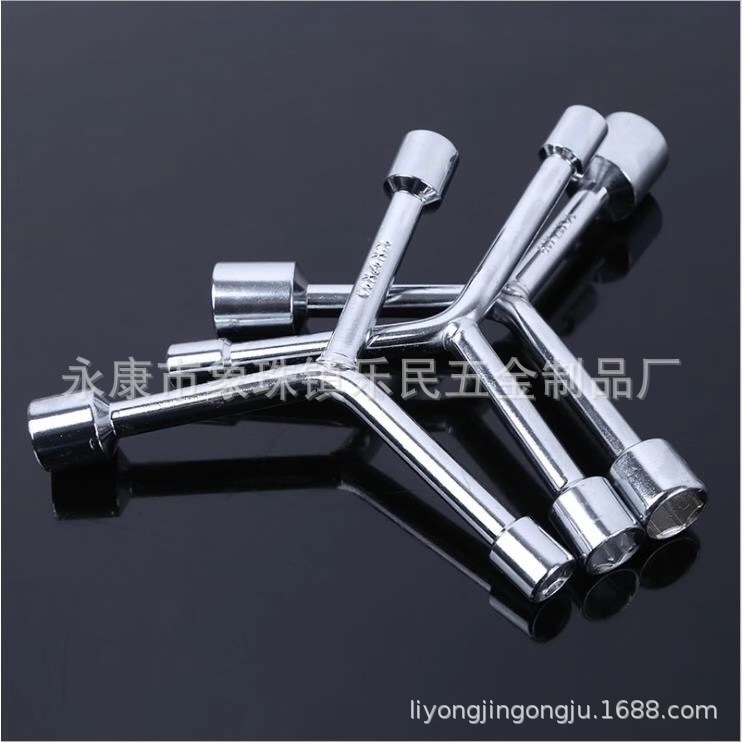 Factory Direct Supply Y-Type Socket Wrench Galvanized Three-Fork Socket Wrench Carbon Steel Refined Wholesale Monkey Spanner