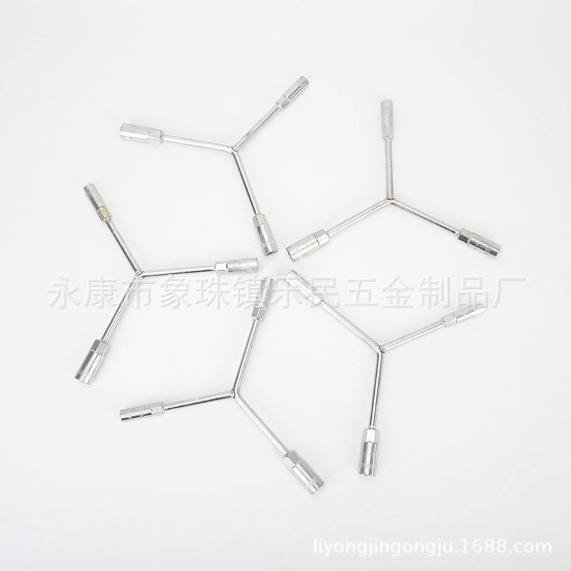 Factory Direct Supply Y-Type Socket Wrench Galvanized Three-Fork Socket Wrench Carbon Steel Refined Wholesale Monkey Spanner