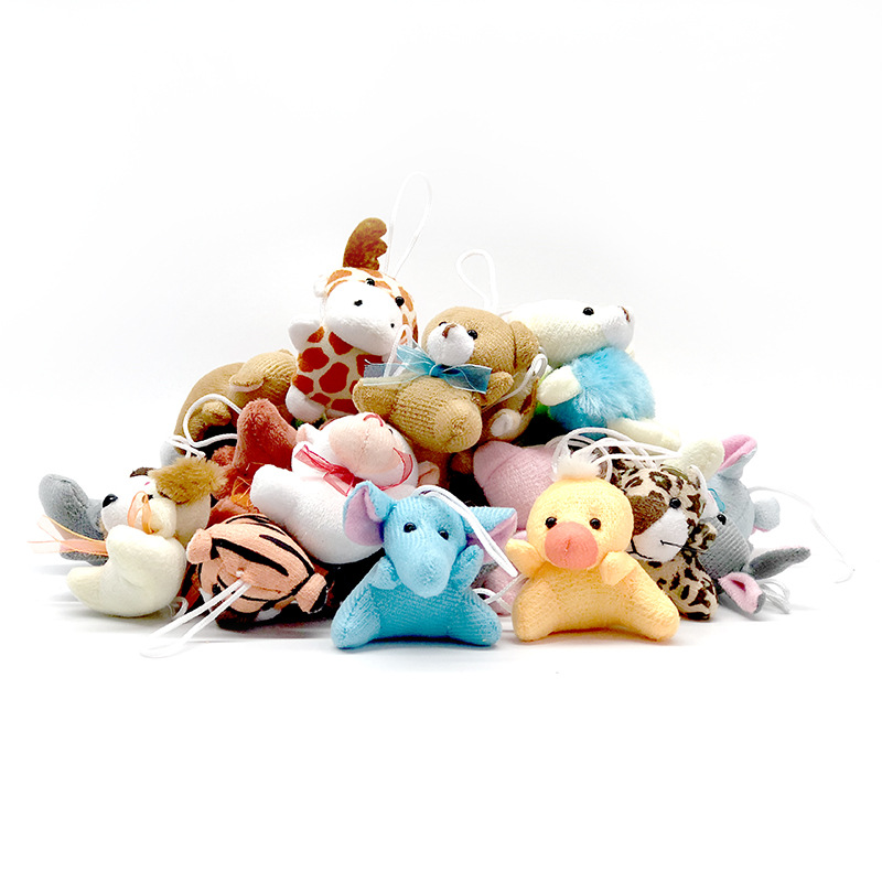 Plush Animal Pendant Monkey Lion Bag Key Pendants Small Crane Machine Mini Animal Doll