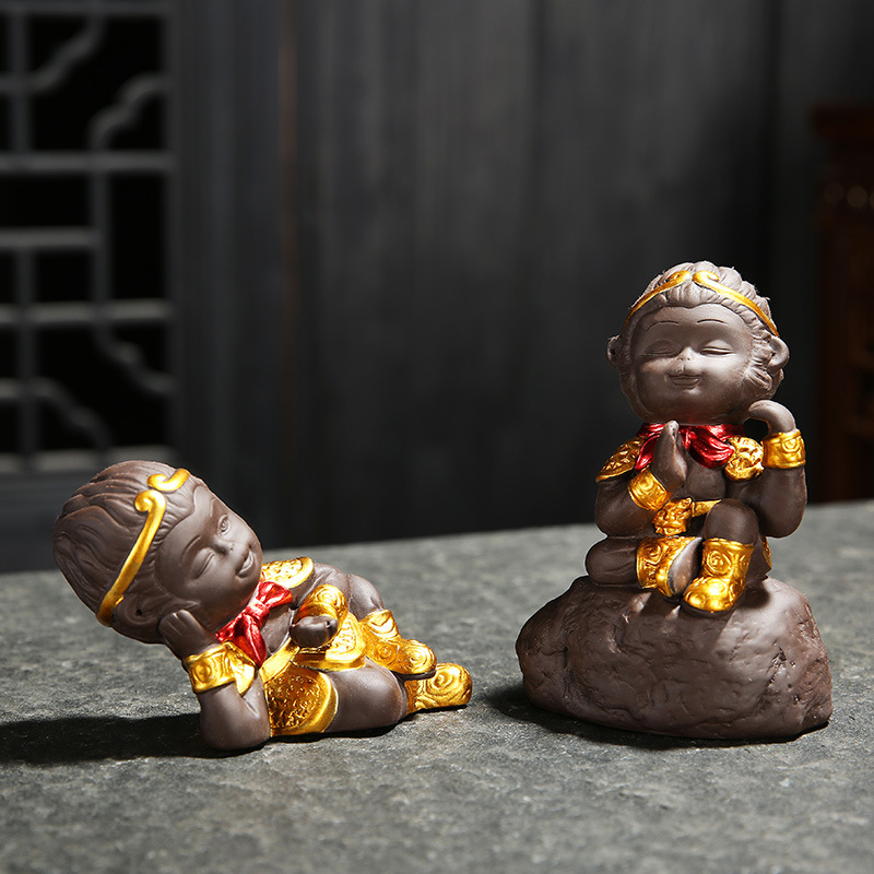 Tank Ornaments Car Ornaments Purple Sand Can Raise Tea Ornaments Tea Ceremony Accessories Fish Tank Landscaping Monkey