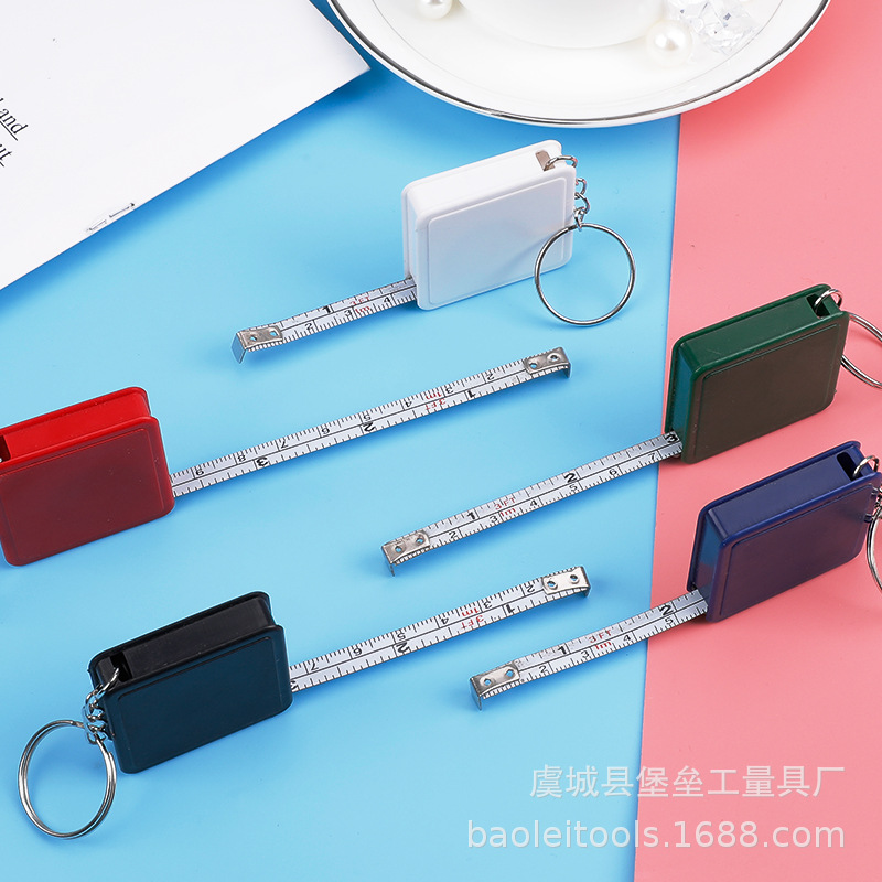 Steel TAP M Portable Mini Tape Measure Keychain Tape Small Pendant Square Tape Gift Tape
