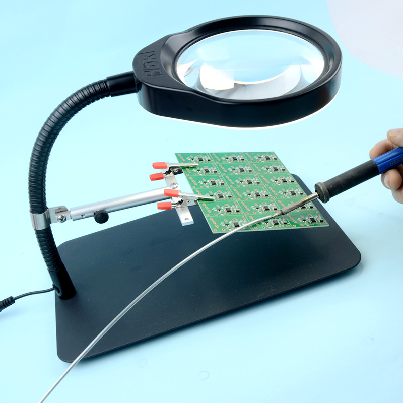 Pdok Magnifying Glass Welding Clamp Ok200 Mobile Phone Repair PCB Board Welding Fixed Fixture Aluminum Alloy Width Adjustable