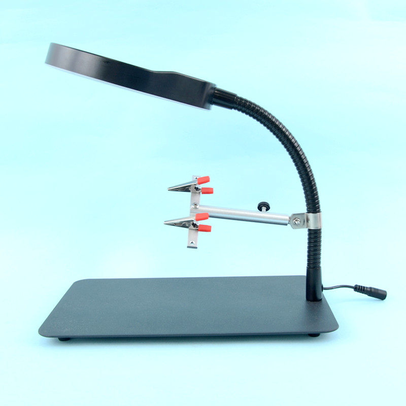 Pdok Magnifying Glass Welding Clamp Ok200 Mobile Phone Repair PCB Board Welding Fixed Fixture Aluminum Alloy Width Adjustable