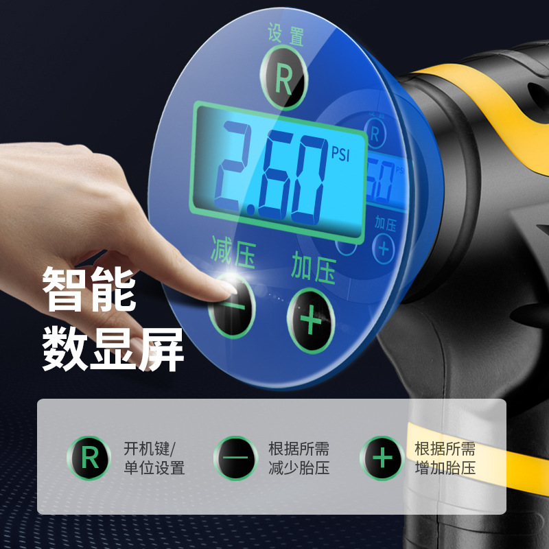 Automobile Inflator Machine Mini Handheld Tire Pump Digital Display Portable Car Wireless Air Pump with Light