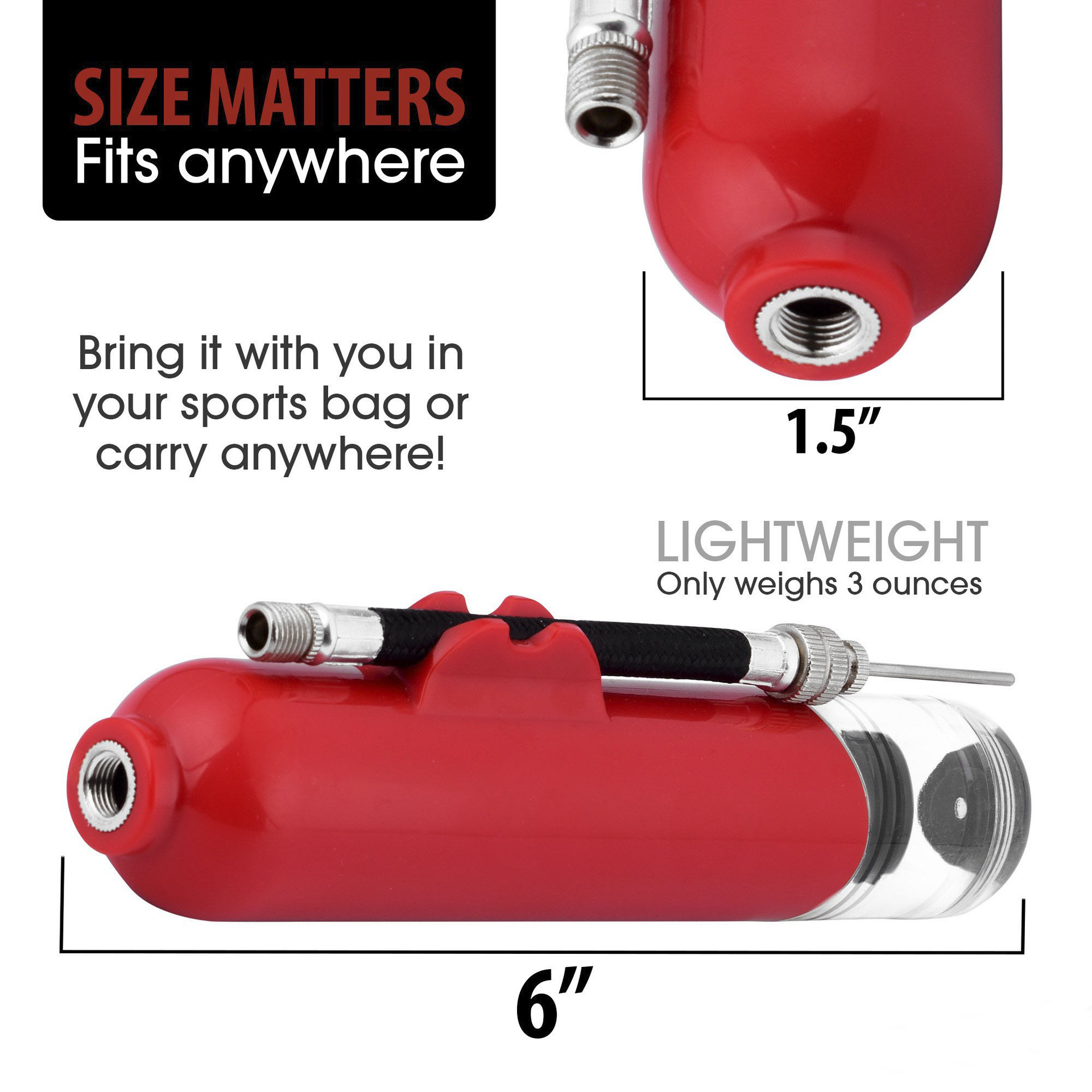 Basketball Tire Pump Multi-Functional Basketball Football Volleyball 8-Inch Portable Inflator Tire Pump Charging Cylinder Inflation Needle Air Pump