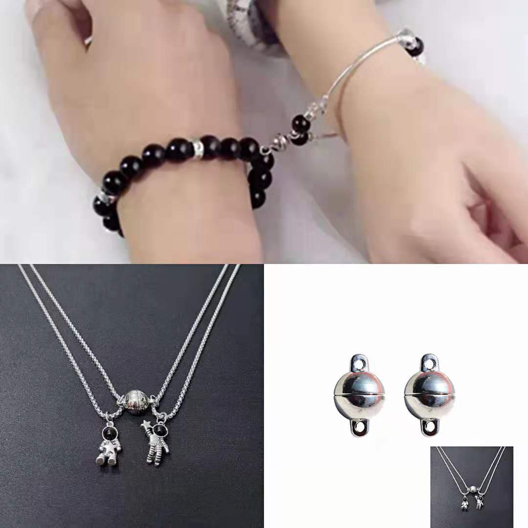 Fashion DIY Ornament Accessories 8mm Zinc Alloy Magnet Suction Glossy Round Ball Strap Buckles Necklace Bracelet Couple Buckle