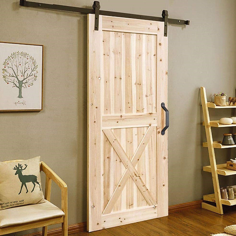 J-Type Barn Door Hanging Rail Aluminum Alloy Sliding Door Mute Guide Rail Hardware Accessories Sliding Door Track Hanging Wheel Pulley