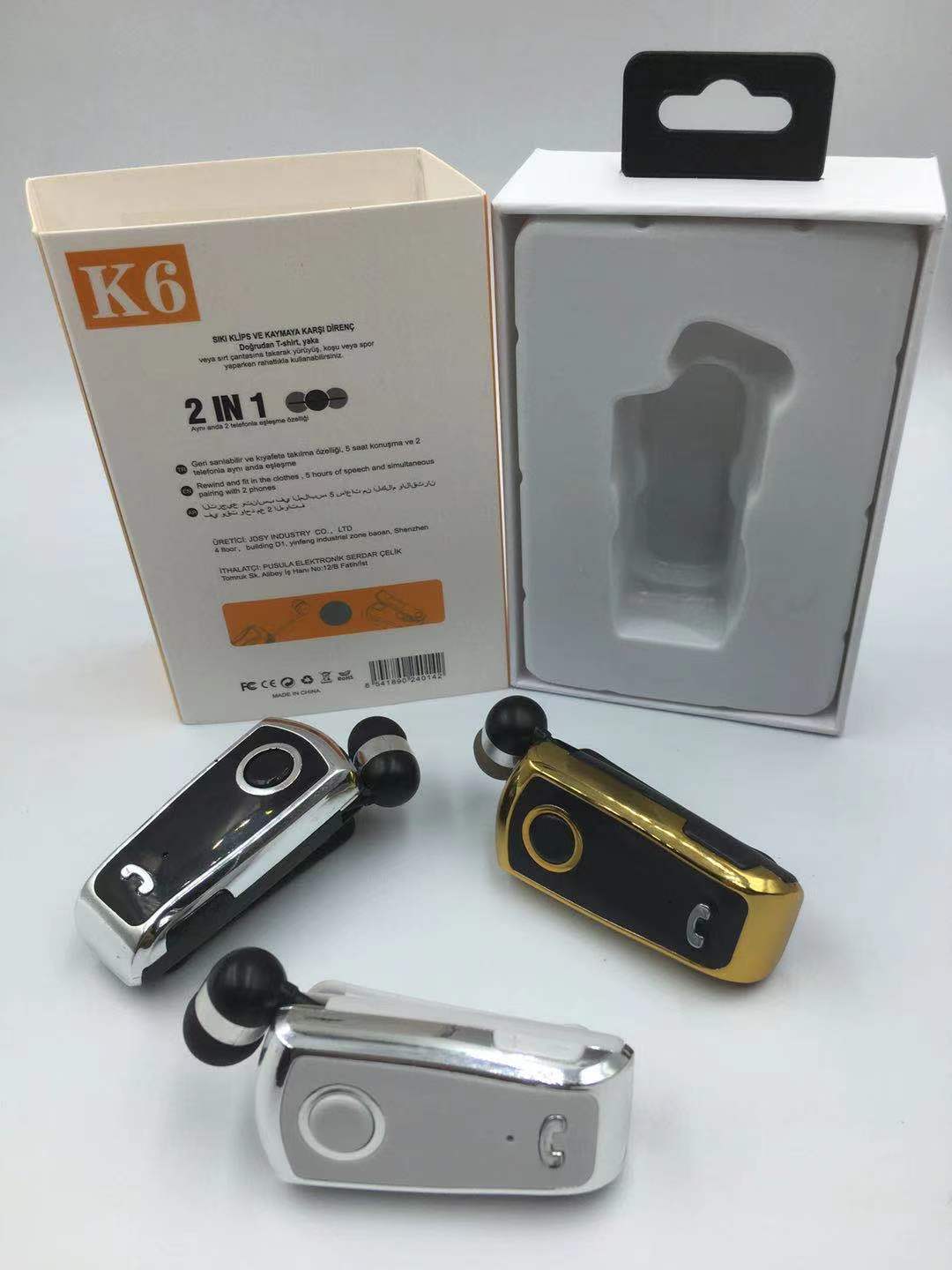 Neckline Clip Cable Bluetooth Headset Phone Music Universal Apple Android Universal