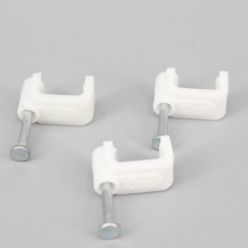 Specifications Complete Plastic Steel Nail Clamp Cable Clamp Square Cable Wire Clip for Fastening 4-25mm Cable Clip