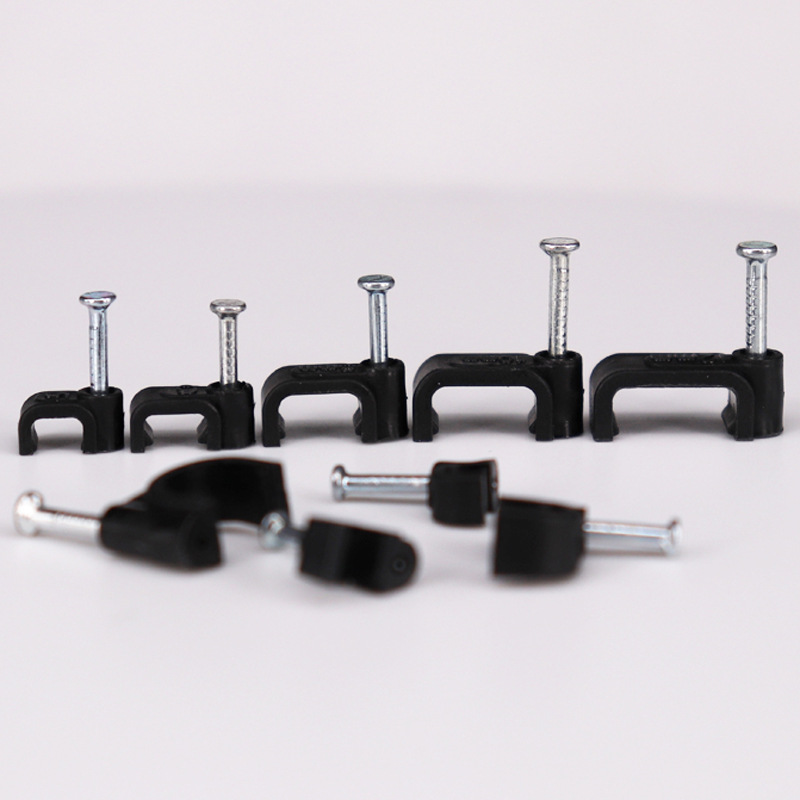 Specifications Complete Plastic Steel Nail Clamp Cable Clamp Square Cable Wire Clip for Fastening 4-25mm Cable Clip