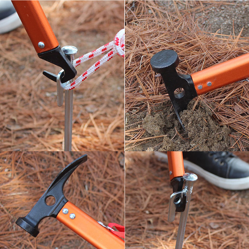Camping Hammer Korean Tent Hammer Cast Iron Hammer UltraLight Aluminum Alloy Portable Hammer Claw Hammer Camping Tools