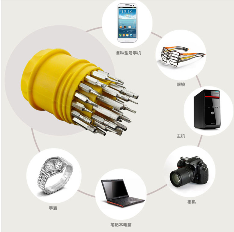 Manufacturer direct 31pc multi function telecommunication group set screw combination manual screwdriver