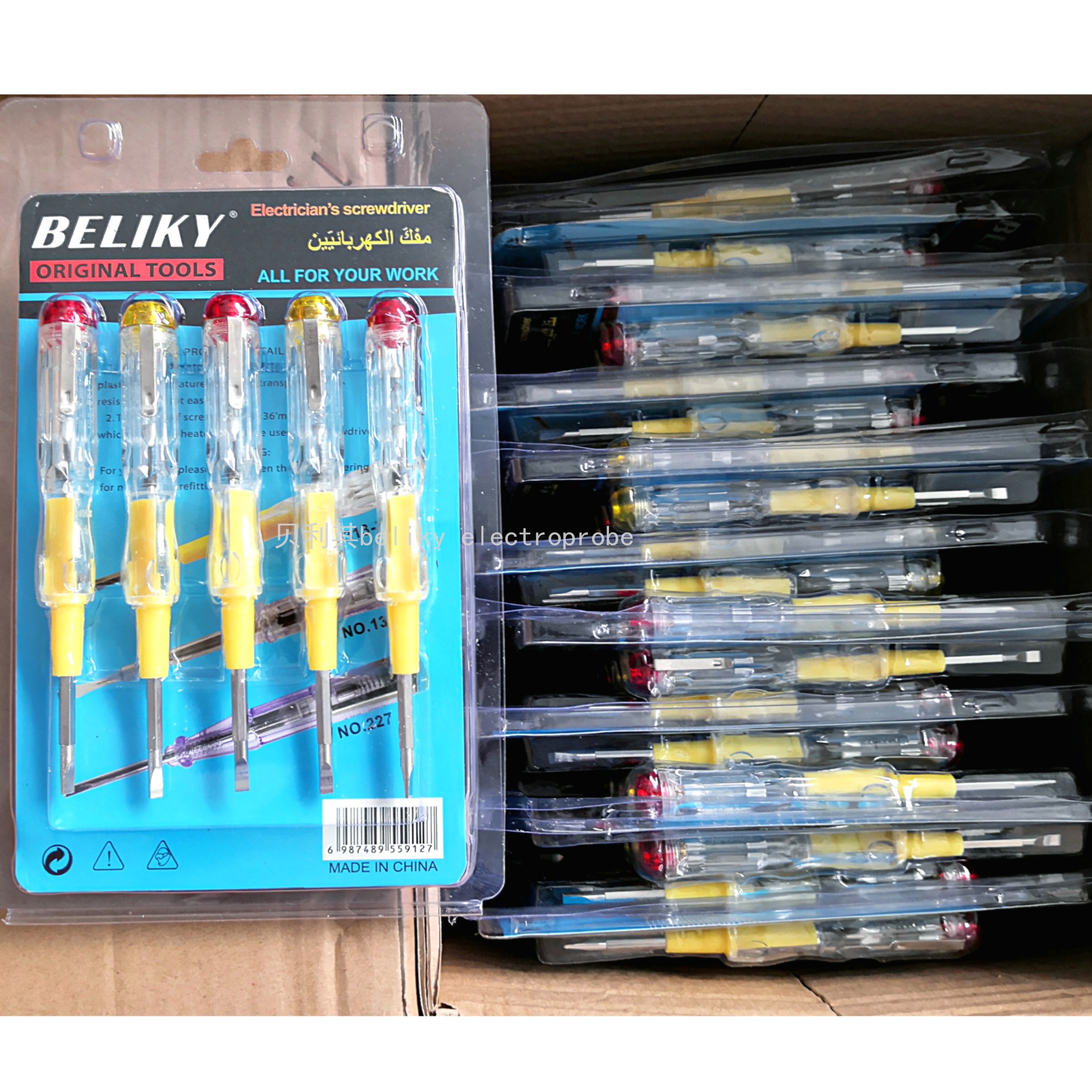 Beliky10pc AC Test Pen Electrician Screwdriver Test Pencil AC-Tester Screwdriver Tester