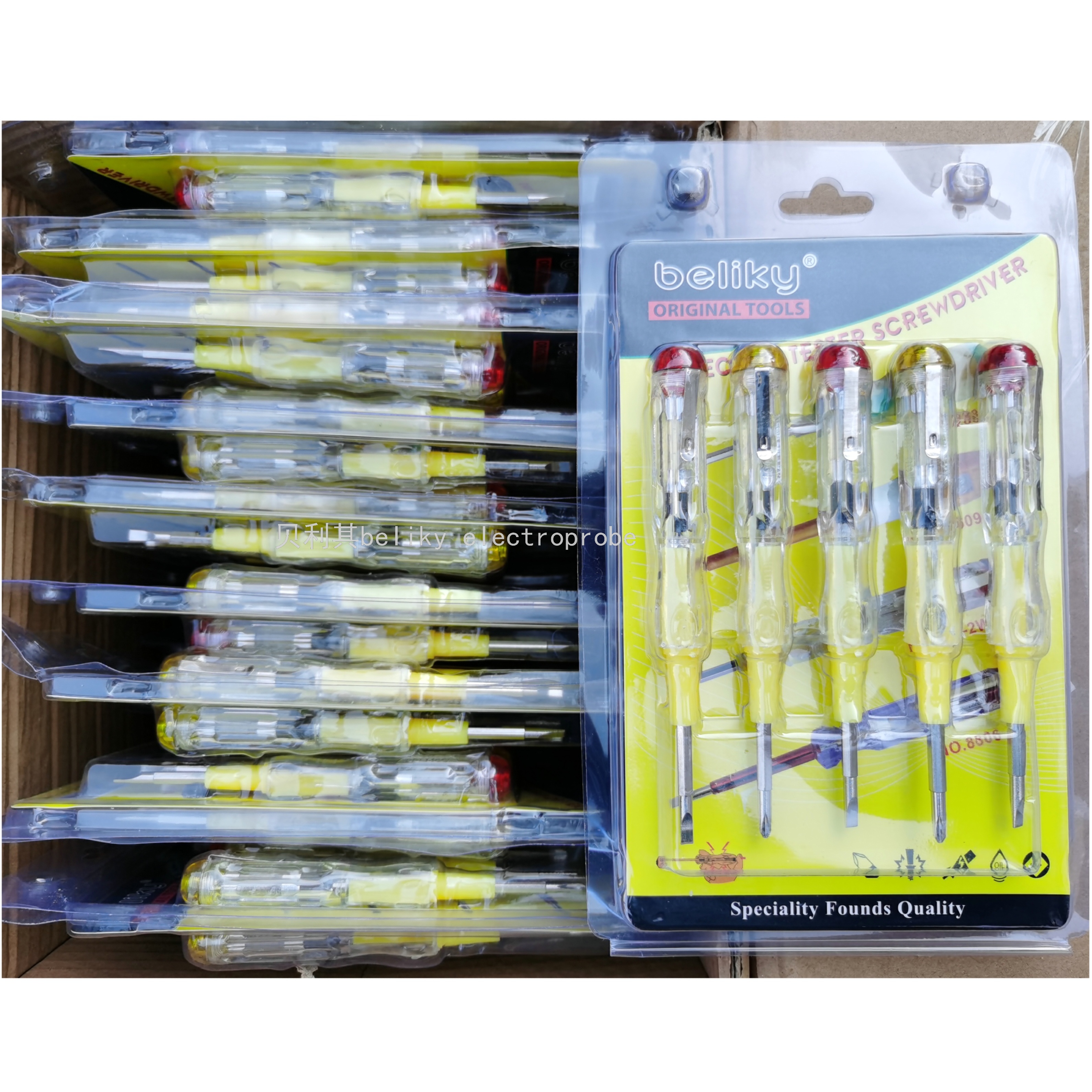 Beliky10pc AC Test Pen Electrician Screwdriver Test Pencil AC-Tester Screwdriver Tester