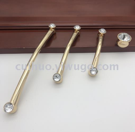 Factory Direct Sales Light Luxury Solid Chinese Wardrobe Door Handle Diamond American Drawer Handle Furniture Hardware Spot
