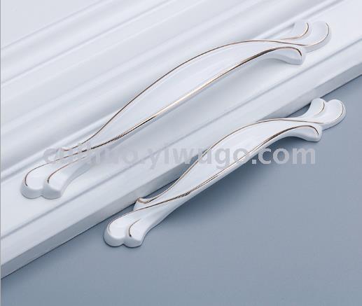 Cabinet Ceramic Black and White Metal Handle European Aluminum Alloy Wardrobe Door Handle Drawer Modern Furniture Handle