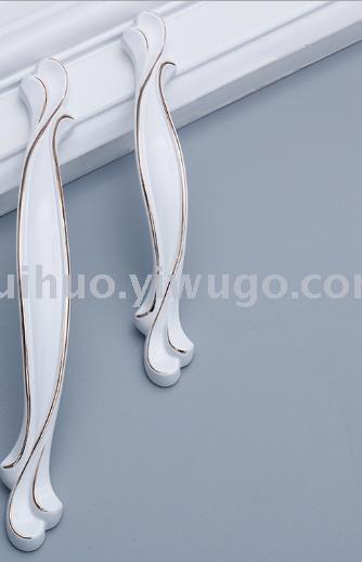 Cabinet Ceramic Black and White Metal Handle European Aluminum Alloy Wardrobe Door Handle Drawer Modern Furniture Handle