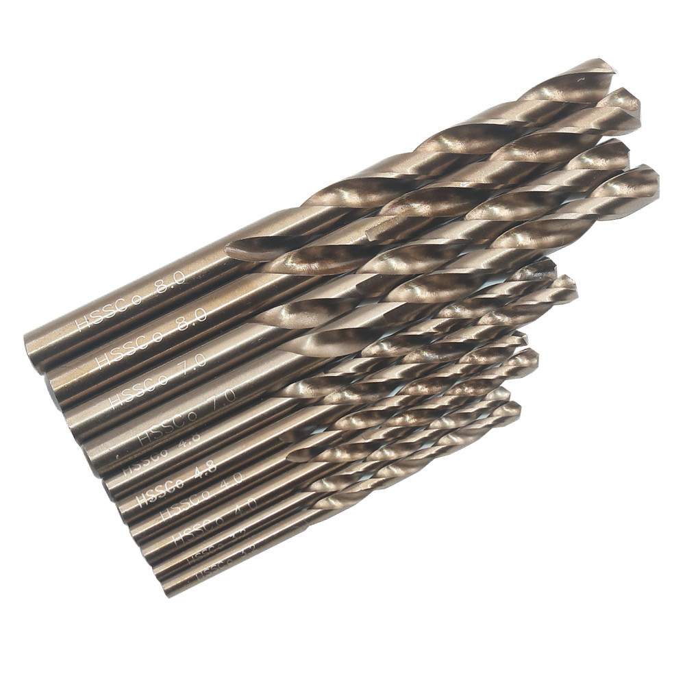 HSS-co-Twist Drill Head Cobalt-Containing High Speed Steel Twist Drill Twist Drill Head Stainless Steel Straight Handle Twist Drill Steel Plate Drill Bit
