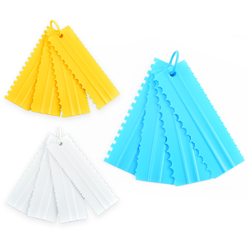 Cream Lengthened Scraper 4-Piece Cake Cream Scraper Saw Knife Scraper Baking Tool Double-Sided Available