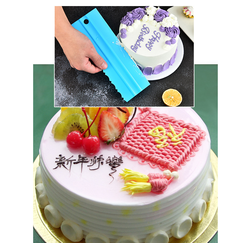 Cream Lengthened Scraper 4-Piece Cake Cream Scraper Saw Knife Scraper Baking Tool Double-Sided Available