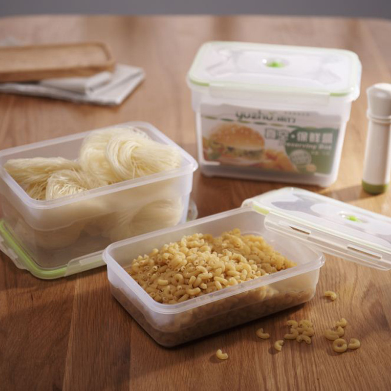 Vacuum Crisper Suction Sealed Box Student Office Worker Portable Food Bento Box Transparent Plastic Box Wholesale