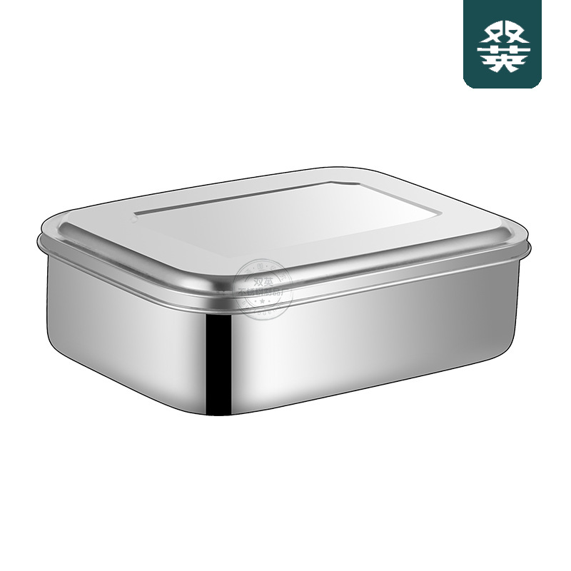 Bento Box 304 Rectangular Three-Grid Stainless Steel Lunch Box Japanese Lunch Box Divided Fresh-Keeping Box Wholesale
