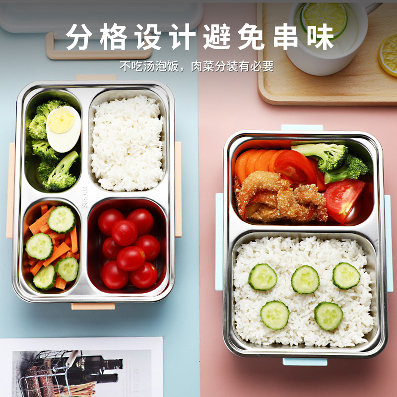 Bento Box  Insulation Lunch Box for Students 304 Stainless Steel Portable Lunch Box for Office Workers