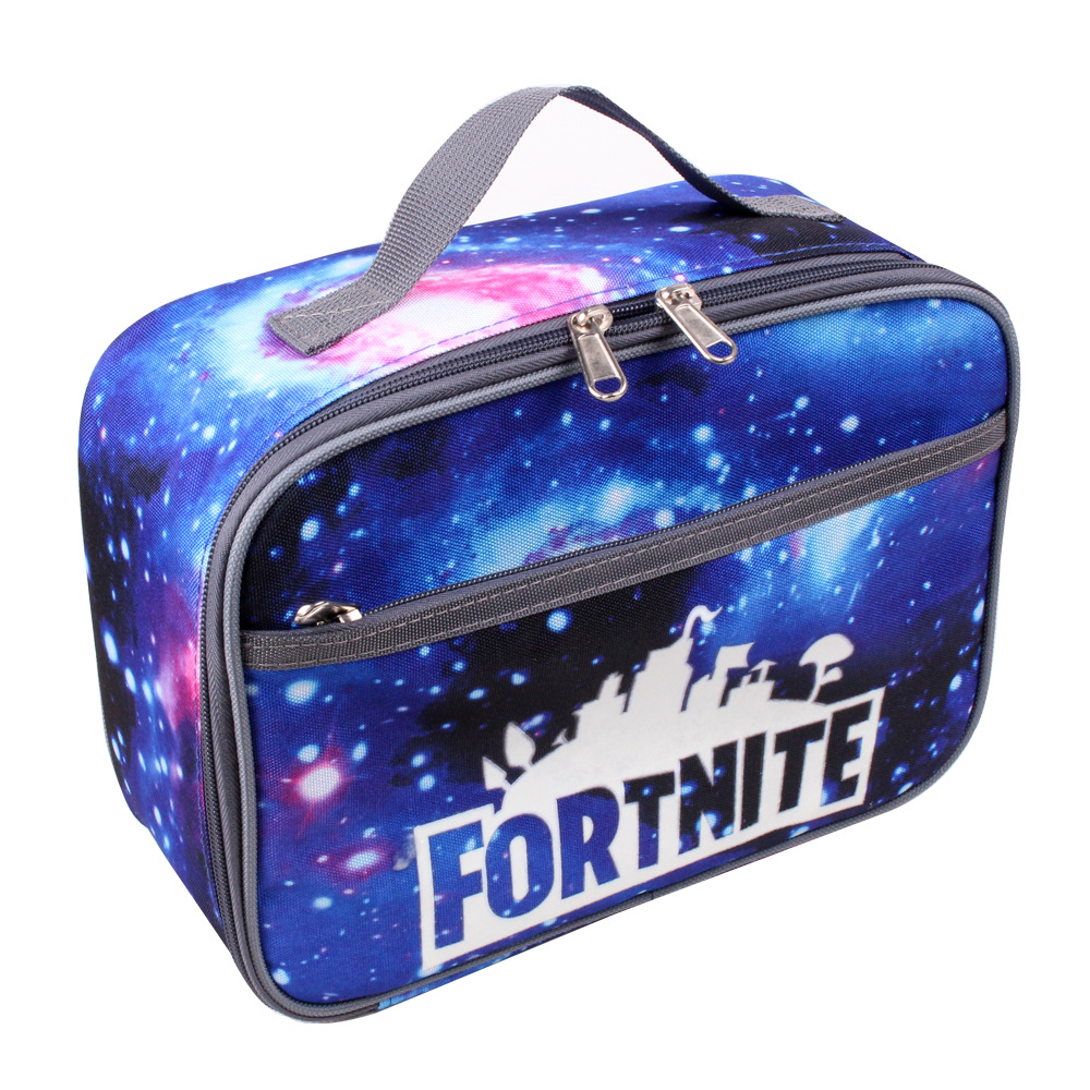 Student Fashion Fortnite Luminous Lunch Box Bag Chinese Square Children&#039;s Bento Heat Bag for Lunch Portable
