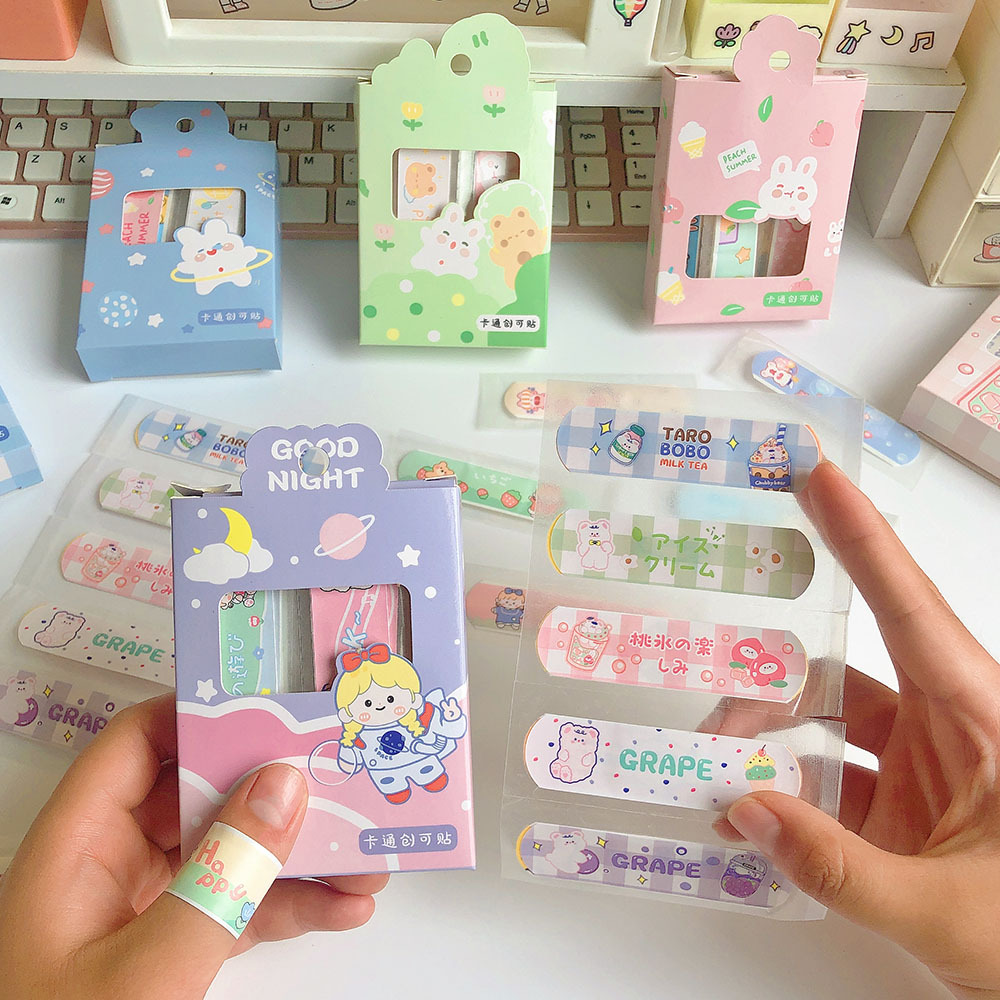 New Cartoon Band-Aid 20 Pieces in Box Cute Student Girl Heart Portable Stop Bleeding Beauty Band-aid