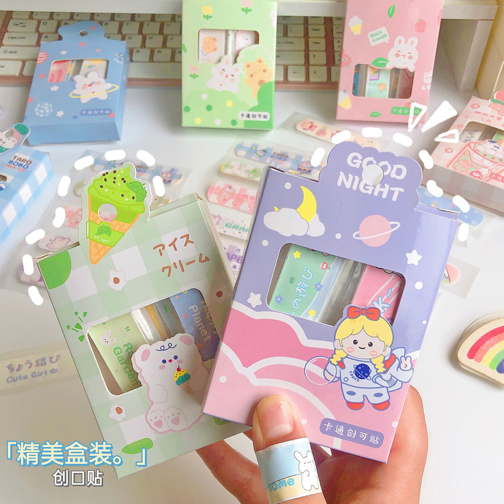 New Cartoon Band-Aid 20 Pieces in Box Cute Student Girl Heart Portable Stop Bleeding Beauty Band-aid