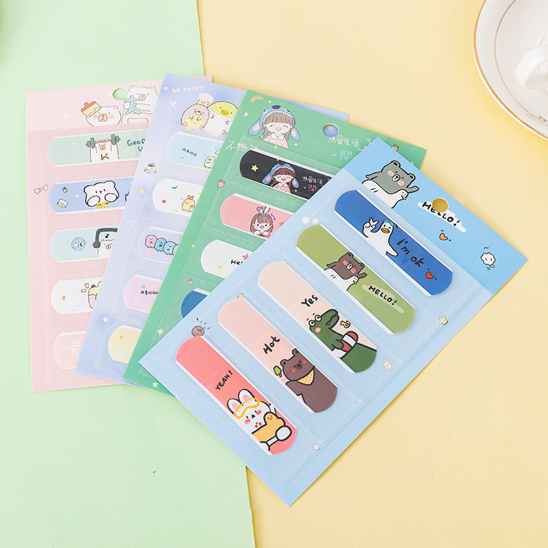 Red Cartoon Animal Band-Aid 5 Pieces in Bags Student Cute Q Version Decorative Sticker PE Beauty Stickers OK Bandage