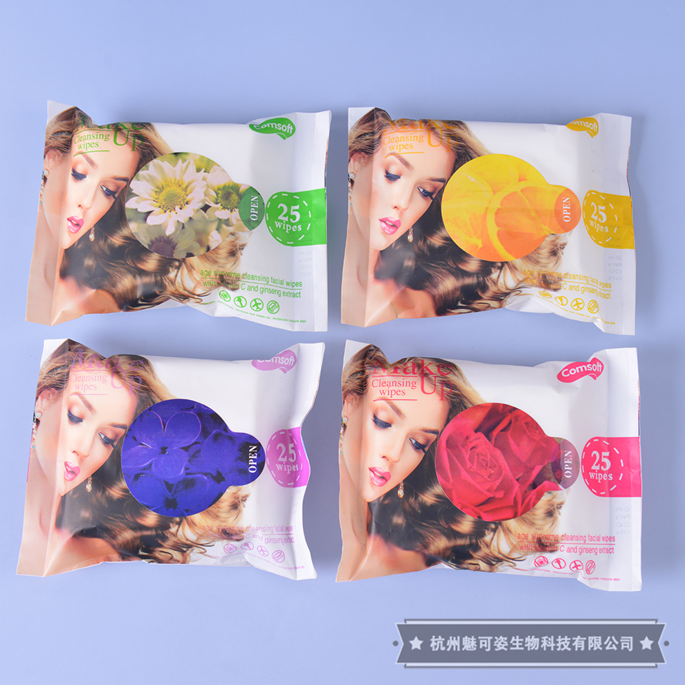 25 Pieces Mild Facial Wipe Wet Wipes Women&#039;s Deep Cleaning Disposable Portable  Wet Wipes without Obvious Stimulation 