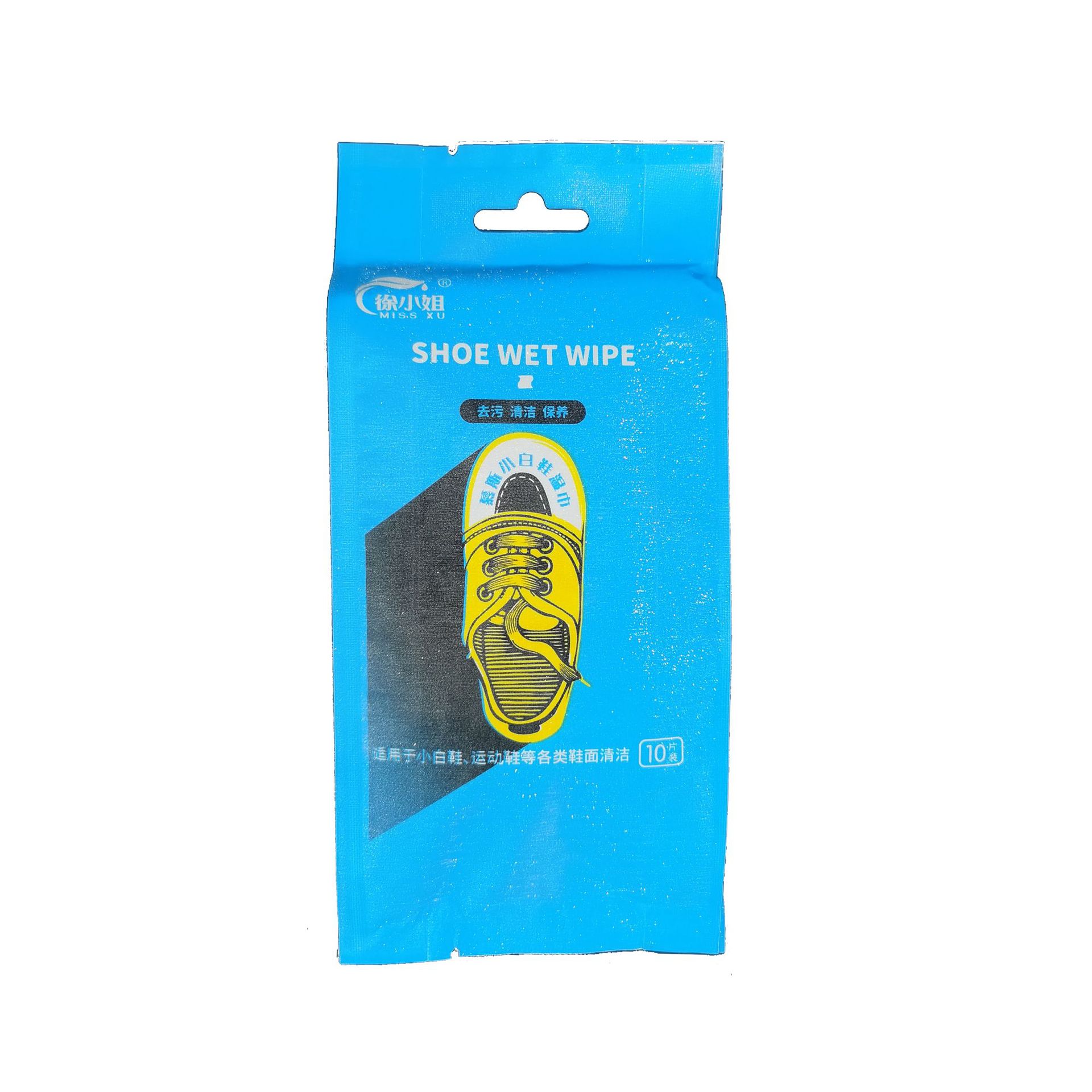 White Shoes Portable Wet Tissue for Shining Shoes 10 Pieces Independent Packaging White Shoes Cleaning Wipe OEM Customization