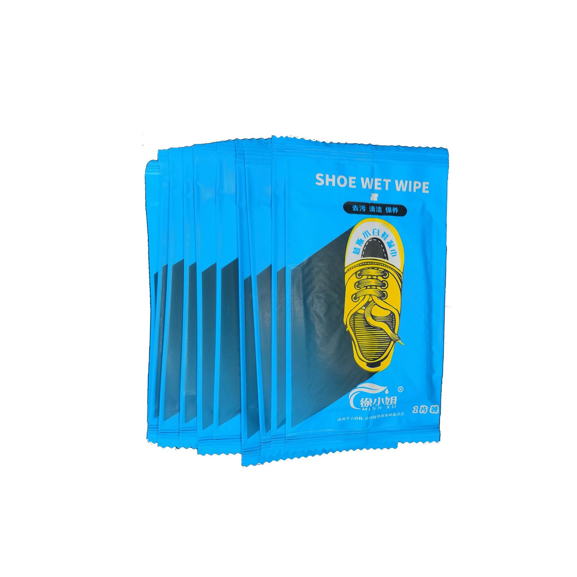 White Shoes Portable Wet Tissue for Shining Shoes 10 Pieces Independent Packaging White Shoes Cleaning Wipe OEM Customization