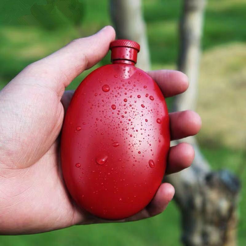 304 Stainless Steel Wine Pot Oval Portable Hip Flask Spray Paint Macaron Portable White Spirit Bottle Mini Goose Egg Pot