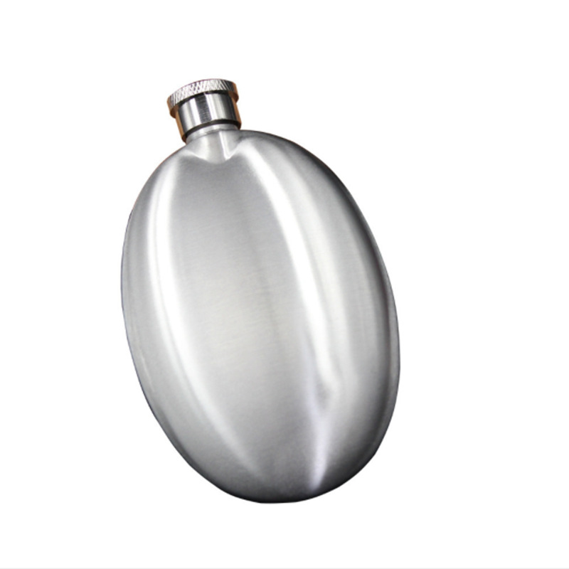 304 Stainless Steel Wine Pot Oval Portable Hip Flask Spray Paint Macaron Portable White Spirit Bottle Mini Goose Egg Pot