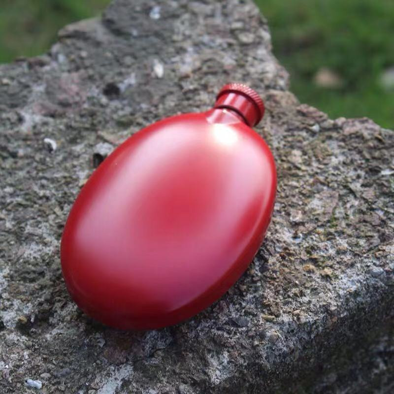 304 Stainless Steel Wine Pot Oval Portable Hip Flask Spray Paint Macaron Portable White Spirit Bottle Mini Goose Egg Pot