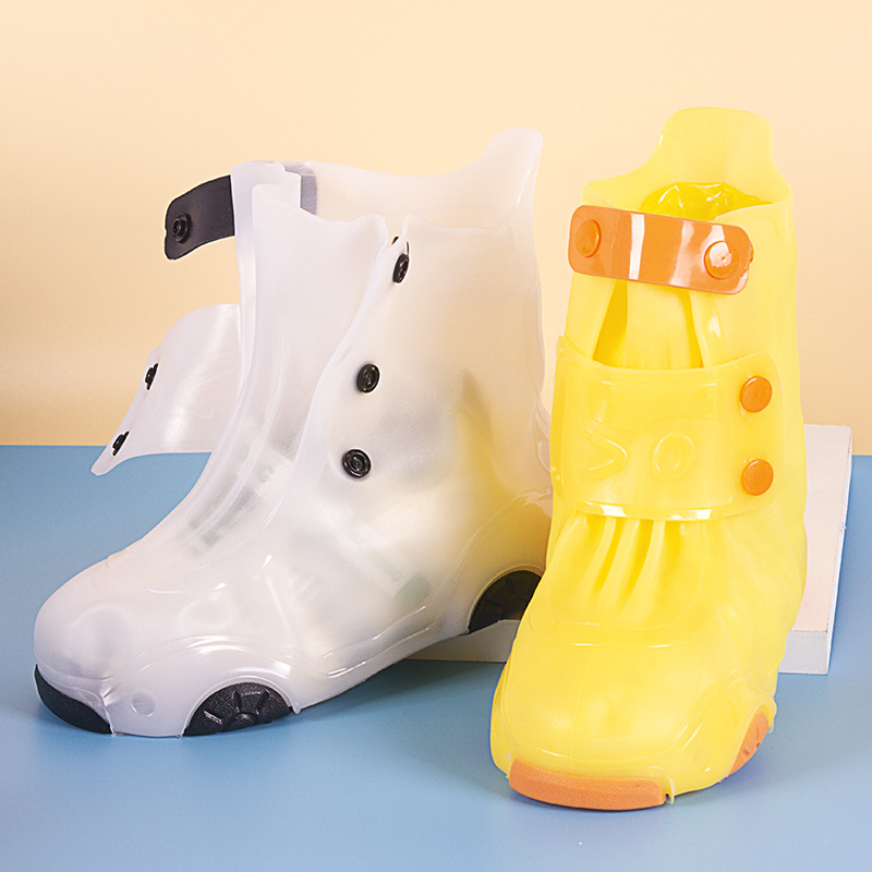 Children Rain Boots Cover Waterproof Non-Slip Shoe Cover Silicone Thickened Wear-Resistant Sole Rain Shoes Women&#039;s Rainproof Rain Boots Booties Men