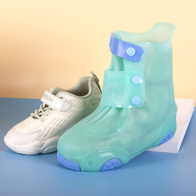 Children Rain Boots Cover Waterproof Non-Slip Shoe Cover Silicone Thickened Wear-Resistant Sole Rain Shoes Women&#039;s Rainproof Rain Boots Booties Men