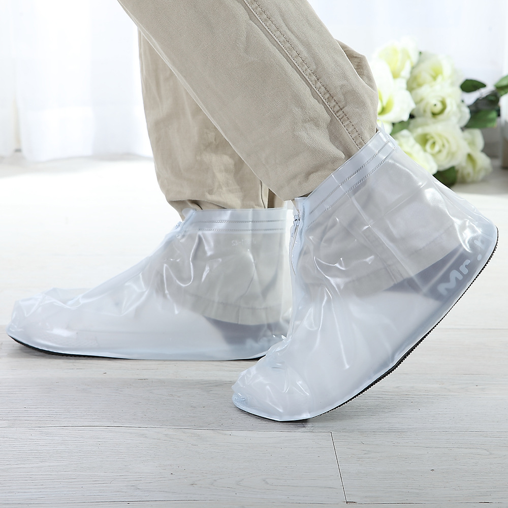 Cross-Border Supply High Quality PVC Rainproof and Waterproof Shoe Cover JY-801 Travel Factory Direct Sales Black and White Accept Customization