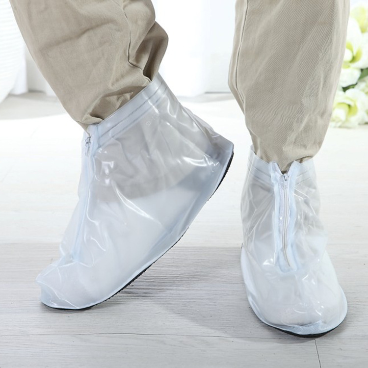 Cross-Border Supply High Quality PVC Rainproof and Waterproof Shoe Cover JY-801 Travel Factory Direct Sales Black and White Accept Customization
