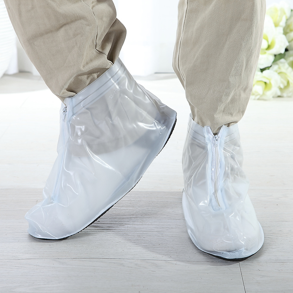 Cross-Border Supply High Quality PVC Rainproof and Waterproof Shoe Cover JY-801 Travel Factory Direct Sales Black and White Accept Customization