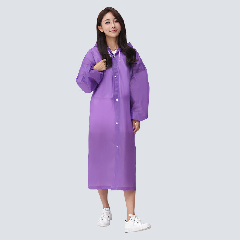 Non-Disposable Raincoat Outdoor Unisex Thickened Frosted Eva Raincoat Transparent EVA Raincoat