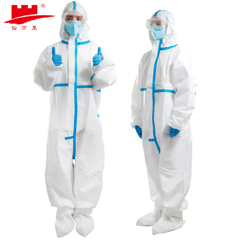 Breathable Film Stickers Disposable Protective Clothing Back to China Isolation One-Piece Protective Clothing Non-Woven Type4